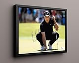 Golf Autograph Print - Brooks Koepka Green Read - Major Machine - 16x20 Framed Canvas with Floating Frame