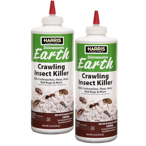 Harris Diatomaceous Earth Crawling Insect Killer 8oz 2-Pack