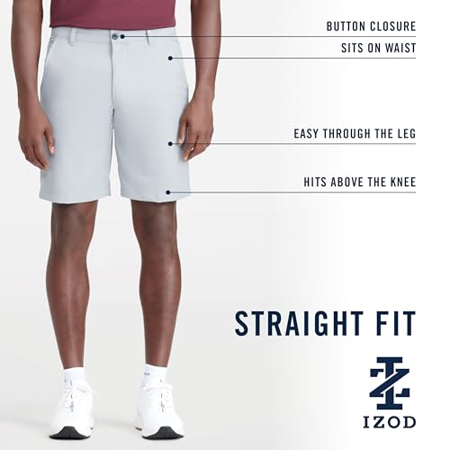 IZOD Men's 9.5-Inch Micro Poly Classic-Fit Golf Short, Khaki, 33 - image 5