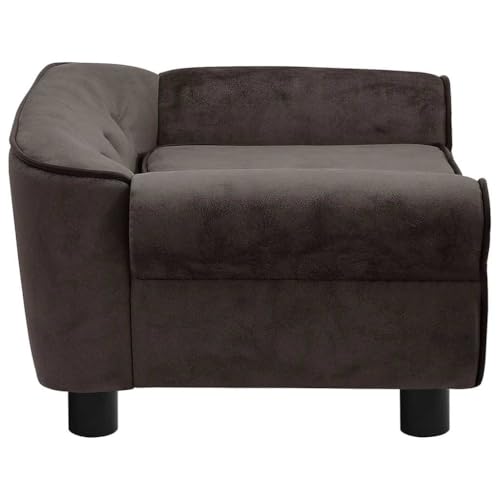 vidaXL Hundesofa Braun 72x45x30cm Plüsch Hundecouch Hundebett Haustiersofa