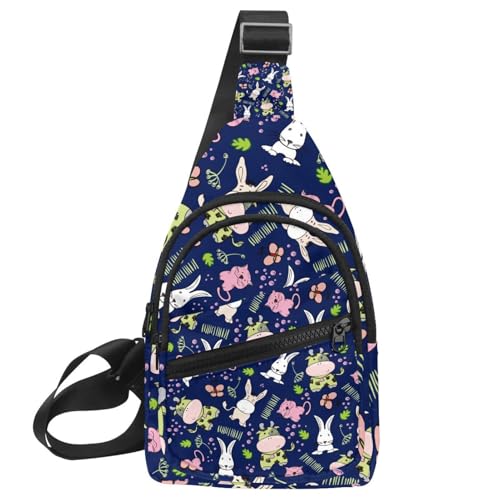 Bolsa de pecho Multicolor 3 de 30x18cm con motivos de animales variados