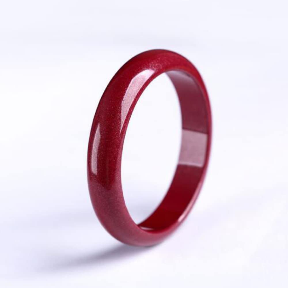 Braccialetto da Donna in Giada, Braccialetti in Giada Naturale, Bracciale retrò in Giada Rossa cinabro, per la Famiglia o Gli Amici, con portagioie, 54-64 mm, 59 mm(60mm