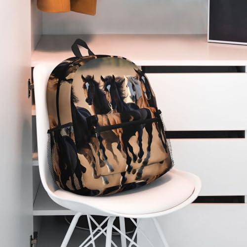 Sac à dos élégant Running Horses durable avec finitions soignées