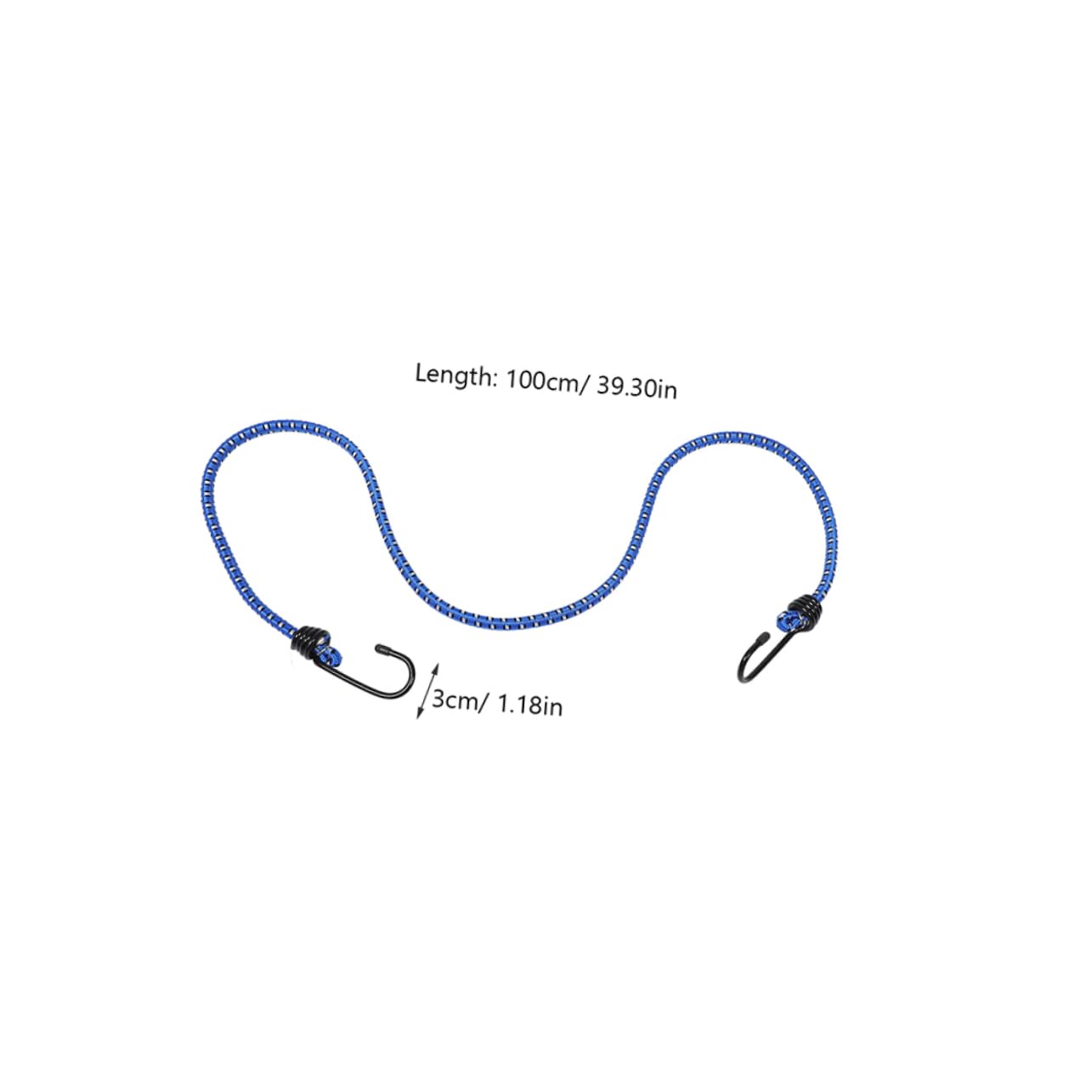 VINTORKY 2pcs Luggage Rope Hook Carabiner Cord for Bike Rack Elastic Bike Rope Car Seat Strap Tent Elastic Rope Bike Bungee Rope Bicycle Handle Strap Rope for Luggage Blue Rubber