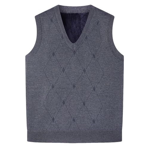 Men's Sleeveless V-Neck Sweater Vest, Knit Warm Fall Winter Fashion Pullover Business Casual Sweaters Tank
