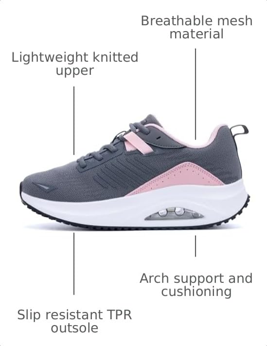 Image of Autper Plantar Fasciitis Shoes Women Walking Arch Support Tennis Casual Athletic Nurse Orthotic Sneakers for Foot Pain Relief