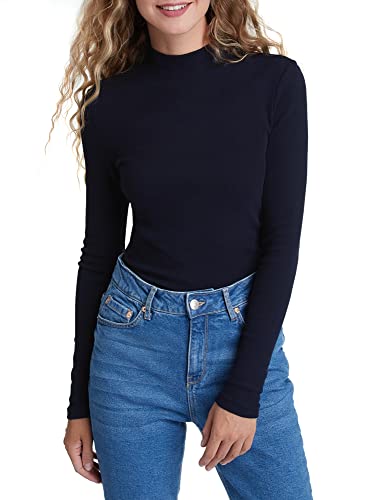 oodji Ultra Damen Baumwoll-Rollkragenpullover Basic, Blau, DE 40 / EU 42 /...