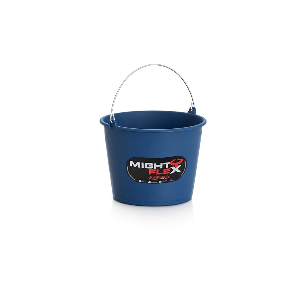 Mightyflex Calf Bucket 5 Litre Heavy Duty Compact Utility Tub with Strong Metal Handle for Livestock Feeding Cleaning and Storage Suitable for Farm Stable Garden and Home Use