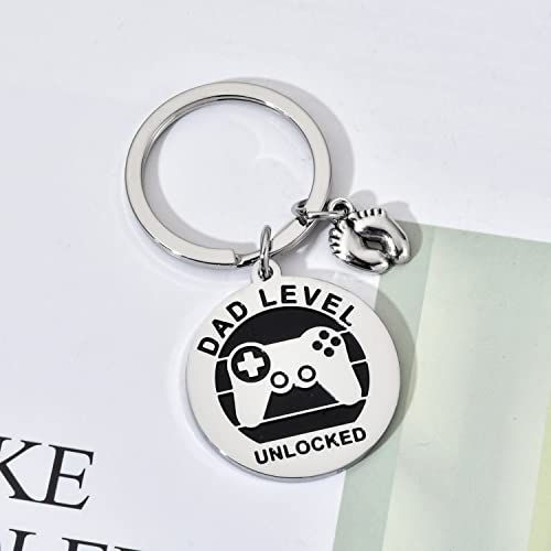 First Time Dad Uncle Gifts Fathers Day Keychain for New Dad Uncle, Daddy to be Dad Uncle Level Unlocked Keychain - Image 5