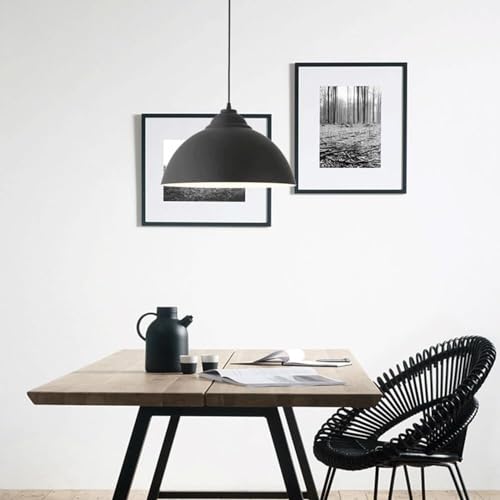 Lámpara colgante E27 Arón de aluminio negro con altura ajustable para techo 4