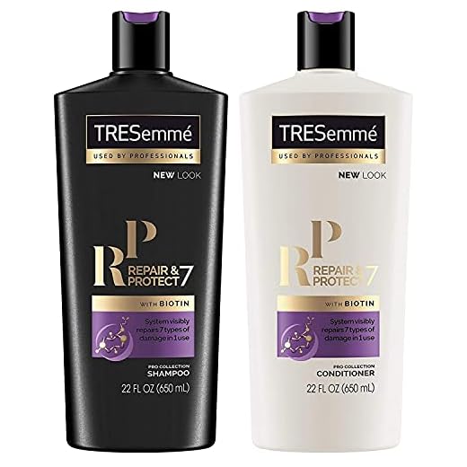 TRESemme Shampoo and Conditioner Set, Repair & Protect 7 with Biotin, Visibly Repairs 7 Types of Styling Damage and Strengthens Hair, 22 Fl Oz each
