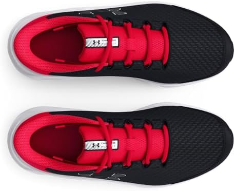 Under Armour Boy's Grade School Charged Pursuit 3 Big Logo Running Shoe, (001) Black/Red/White, 6 Kid | Image 3