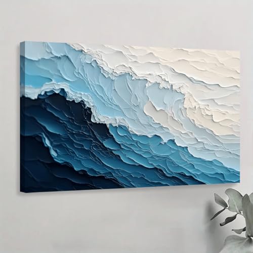 Affiche sur toile de vagues d'océan 70x100 cm pour décoration de salon