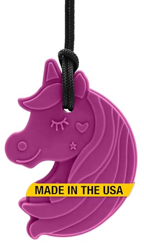 ARK Chewnicorn Sensory Chew Necklace Chew Necklaces for Sensory Kids and Adults Oral Fidget for Autism ADHD SPD Anxiety Medical-Grade Sensory Chew Necklace Standard Softest Magenta
