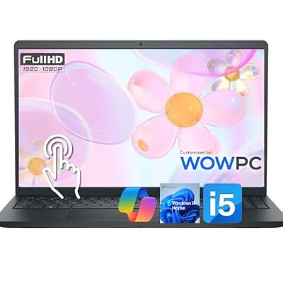WOWPC Customized Dell 15.6" FHD Touchscreen Business Laptop, 13th Gen Intel Core i5-1334U(10-Core), 4GB/8GB/16GB/32GB/64GB RAM | 128GB/256GB/512GB/1TB/2TB SSD, Windows 11 with Office 365 for Web