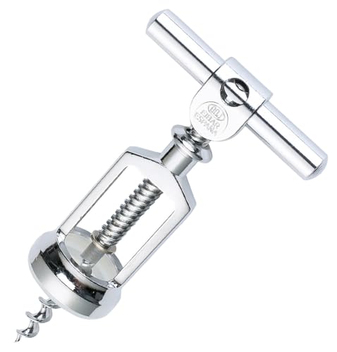 VoltShine Sacacorchos Cromado con Mango de boj, Ideal para Abrir Botellas de Vino y facilitar el Servicio en bodegas y Eventos.