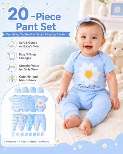 Image of Baby Boy Girl Clothes Preemie Newborn Must Have Infant Essentials Outfits 20 Piece Clothing 0-18 Months