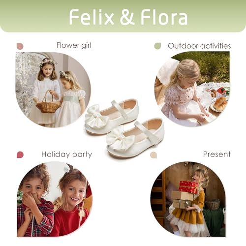 Image of Felix & Flora Toddler Flower Girl Dress Shoes Girl Ballet Flats Party School Shoes Wedding