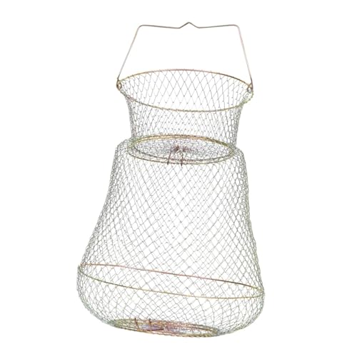 JOINPAYA 折りたたみ式軽量鉄製魚かご 錆びにくい線採用 頑丈で持ち運び簡単 魚やカニ用アウトドア漁具 収納便利な折畳み可能フィッシング