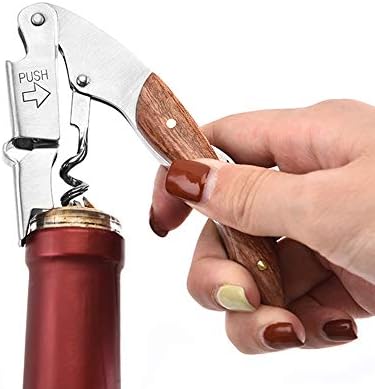 2 Packs Professional Waiter Corkscrew Wine Openers Set, Wine Bottle Opener, Foil Cutter Rosewood Handle, The Favoured Choice of Sommeliers, Waiters and Bartenders