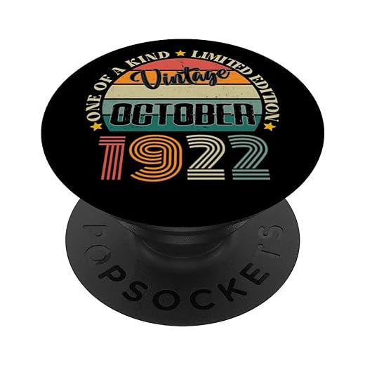 102 Años Vintage Octubre 1922 Cumpleaños 102 Retro PopSockets PopGrip Intercambiable