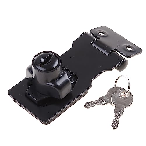 Keyed Hasp Locks Cabinet Locks with Keys and Screws Twists Knob Keyed Locking Hasp Padlock for Security Door Garage