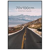 Giftgarden Schwarz Bilderrahmen 70x100 cm - Aluminium Rahmen für Fotos und Poster - Großer Fotorahmen für Wohnzimmer, Schlafzimmer, Arbeitszimmer