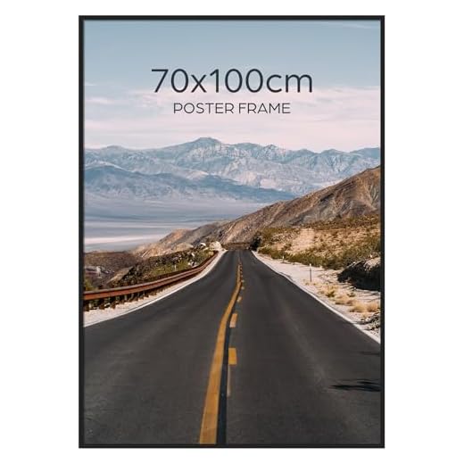 Giftgarden Schwarz Bilderrahmen 70x100 cm - Aluminium Rahmen für Fotos und Poster - Großer Fotorahmen für Wohnzimmer, Schlafzimmer, Arbeitszimmer