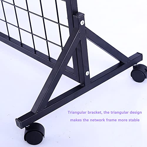 Griglia da pavimento con ruotePannello a rete versatile per allestimento di negozi al dettaglio, fiere e soluzioni di archiviazione domesticheSupporto robusto per scaffalature
