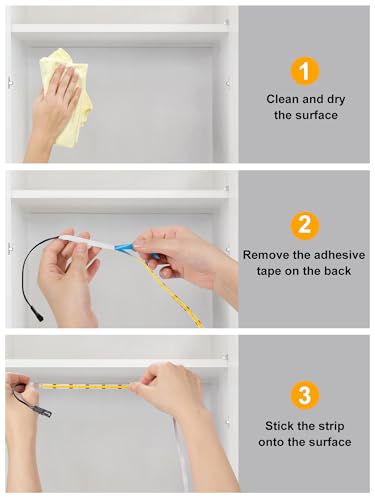 Image of JUSJUBR Shelf Lights, 6 PCS 20 Inch Dimmable Flexible COB LED Light Strips, Warm White 3000K, LED Under Cabinet Lights for Display Case, Bookshelf, Kitchen, Wardrobe and Closet