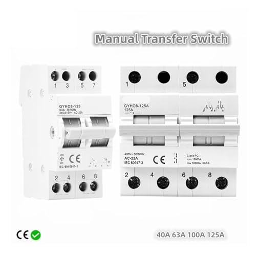 Interruptor de aislamiento de transferencia manual de doble potencia GYHO8 2P 63A 2