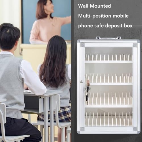 Mobile Phone Storage Cabinet - 48 Compartment Cell Phone Lockers for Office, Gym & School - Secure Storage Box for Conferences & Student Use