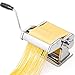 Pastamaschine aus Edelstahl, manuelle Nudelmaschine mit 9 Teigstärken & 2 Schnittbreiten für Spaghetti, Tagliatelle, Lasagne, Fettuccini, Silber