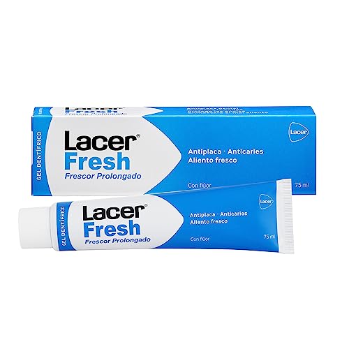LACERFRESH - Gel Dentífrico 75 ml Laminado, Antiplaca Dental, Previene la Caries, Protege las Encias, Enmascara el Mal Aliento, Boca Fresca, Sana y Protegida, Efecto Prolongado