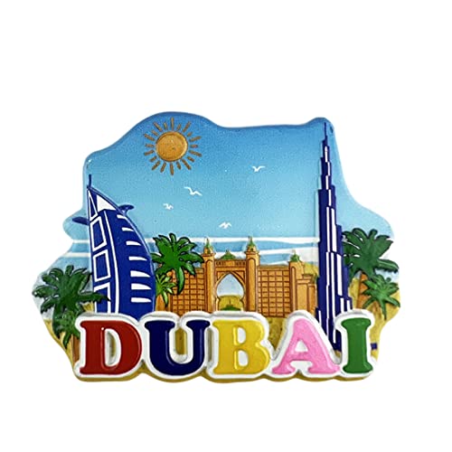 Dubai - Imán para nevera 3D, regalo de recuerdo, resina hecha a mano, imán para nevera Dubai para el hogar y la cocina