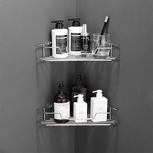 Soft digits Corner Shower Caddy, Wide Space Shower Shelf with Adhesive, Hanging Storage Organizer Strong and Sturdy for Bathroom Kitchen