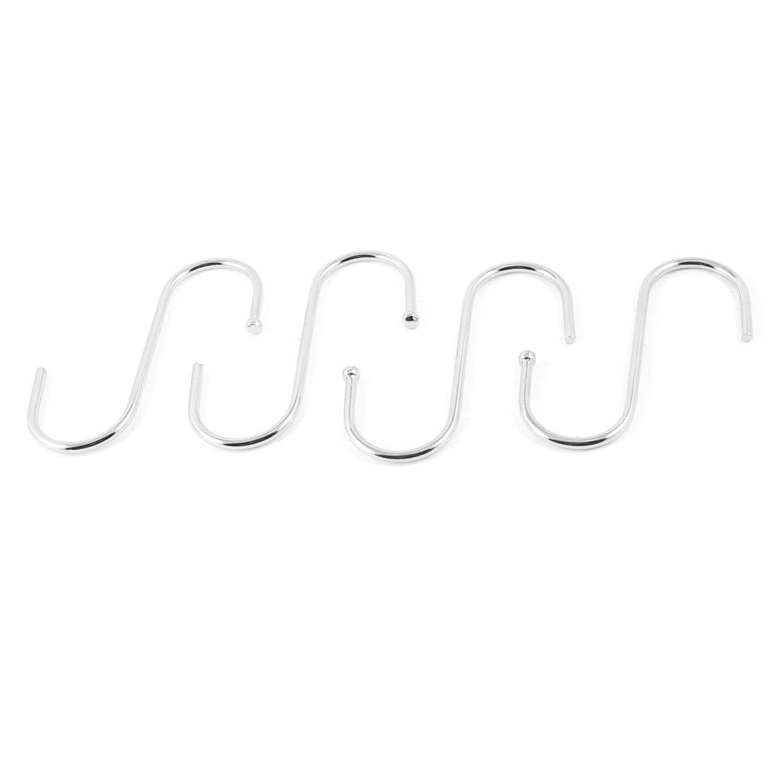Aexit 4 Pcs Construction hardware 80mm Long Metal Ball Ends S Shape Hanger Hook for Clothing Baskets Model:87as178qo323