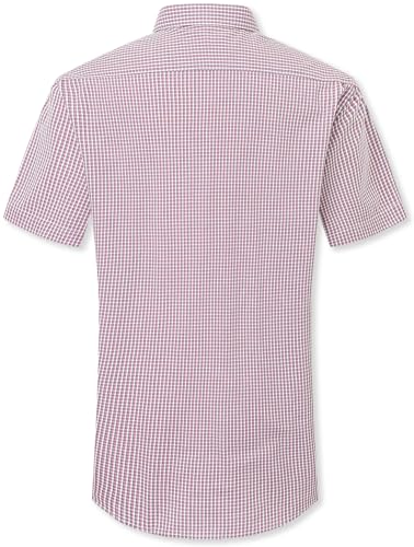 Cromoncent Mens Button Down Short Sleeve Shirts 100% Cotton Plaid Summer Casual Shirts for Men with Pockets3
