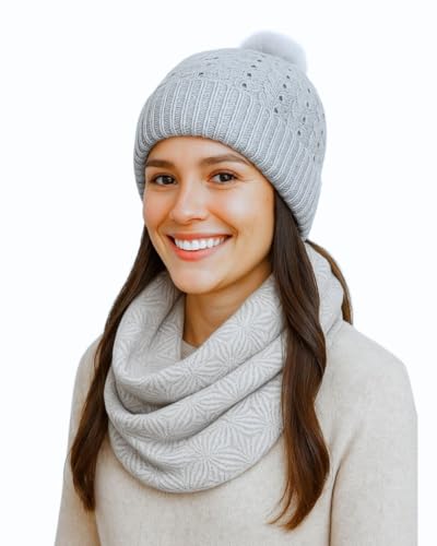 Luxury Pashmina Shawl and Knit Hat Combo - Artisan Wool Blend – Elegant, Soft & Sustainable Gift Idea