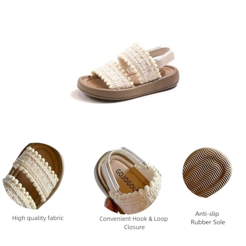 Toddler Girls' Open Toe Beach Sandals Flower Girl Dress Flats Summer Water Shoes2