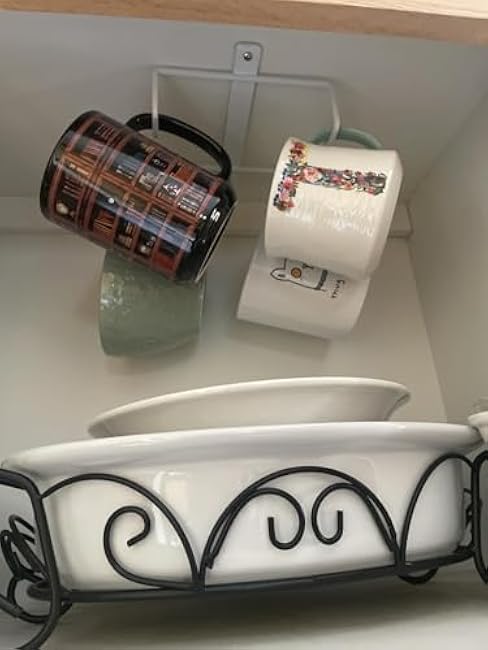 ECROCY Metal Mug Hooks Under Cabinet 3 Pack