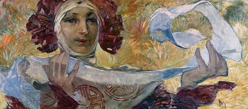 Affiche et tableaux sur toile Cycles Waverley par Alphonse Mucha, art moderne mural 60x90cm