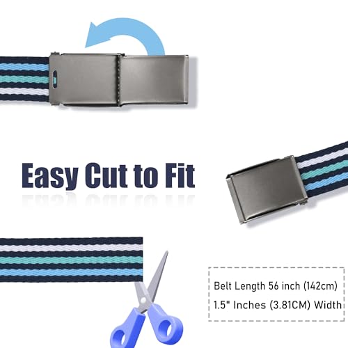 Image of Mile High Life Canvas Web Belt | Cut to Fit Up to 52 inch | Flip-Top Matte Silver Nickel Buckle 12 Colors