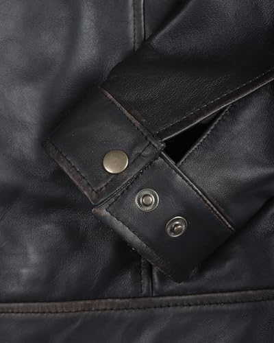 Image of fjackets Men's Real Lambskin Leather Jacket - Shirt-Collar Moto Biker Style Year-Round Wear