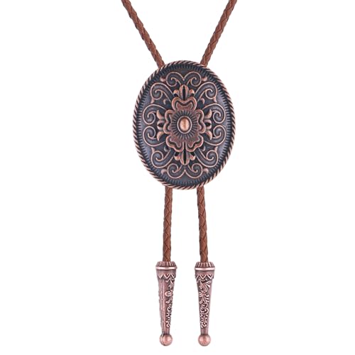 Image of GelConnie Floral Bolo Tie for Men Womens Bolo Tie Necklace Native American Black Men's Bolo Ties Western Cowboy Bolero Ties