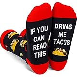 HAPPYPOP Taco Socks For Men, Funny Taco Gifts For Taco Lovers Mexican Food Gifts For Dad, Funny Saying Socks