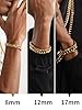 ChainsHouse Stainless Steel Cuban Link Bracelet, 8mm/12mm/17mm Width, 7.5"/8.3"/9", 18K Gold Plated Chain Wrist Bracelets for Men Women, Send Gift Box, Metal #4