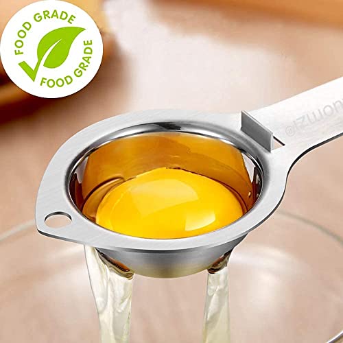 Egg Separator Egg Yolk White Filter Food Grade Egg Divider Stainless Steel Egg Sieve Kitchen Gadget Cooking/Baker Tool Egg Extractor #TOP2