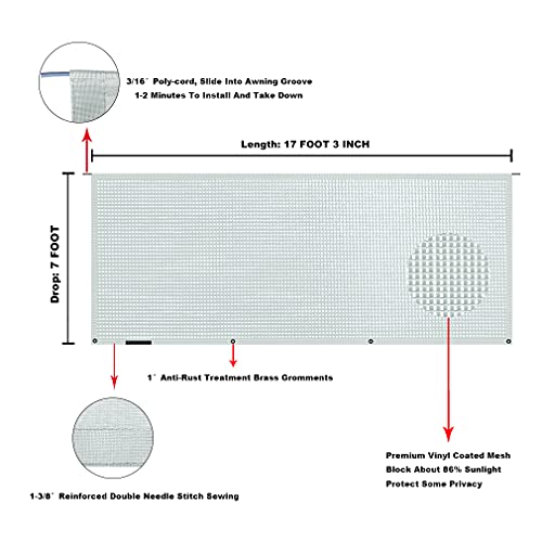 Image of RV Awning Mesh Sun Shade Screen for Motorhome Camper Trailer Sunshade