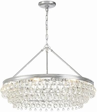 Crystorama Calypso 6 Light Crystal Teardrop Polished Chrome Chandelier